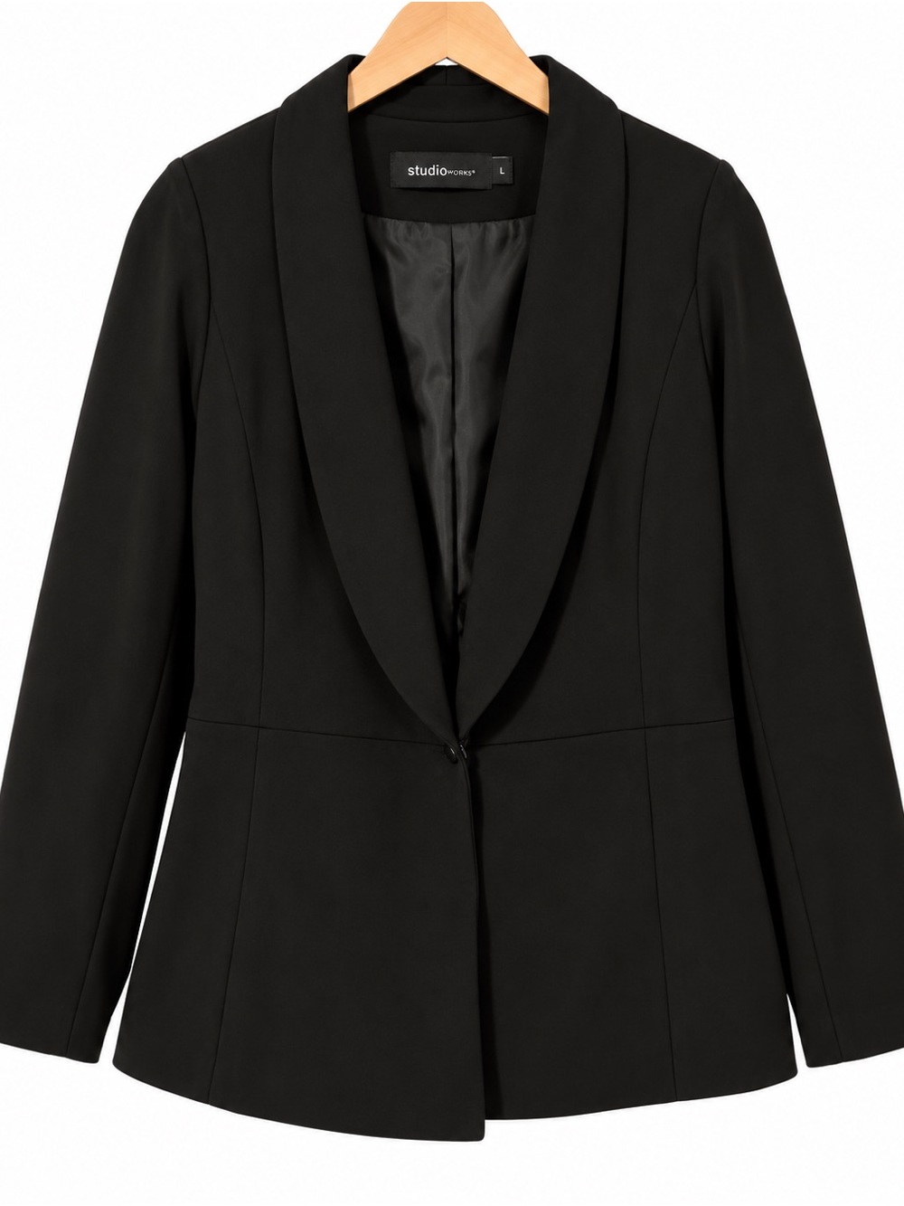 torrid Black Shawl-Collar Single-clip closure Blazer